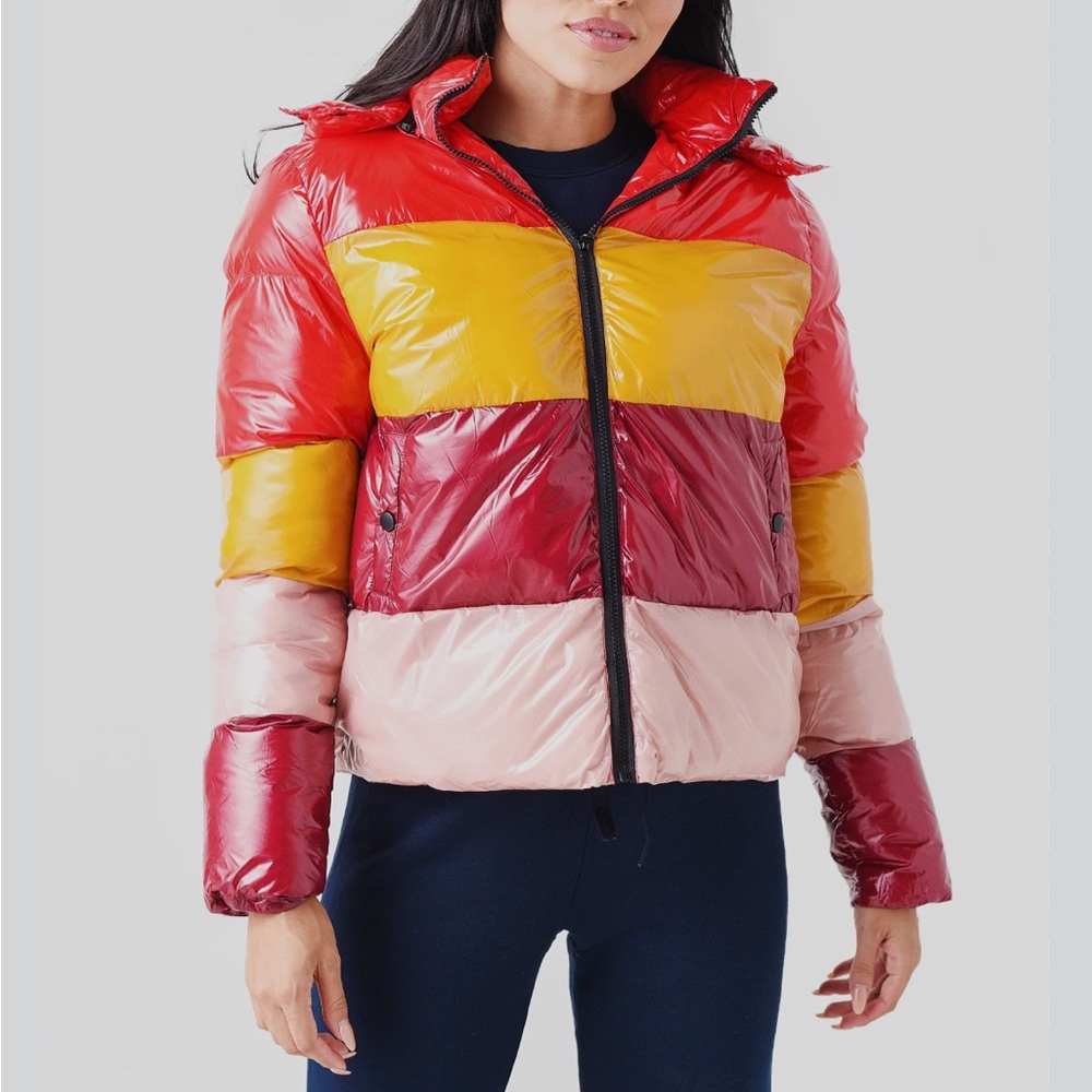 NWOT Deluc Artemis Colorful Hooded Puffer Jacket